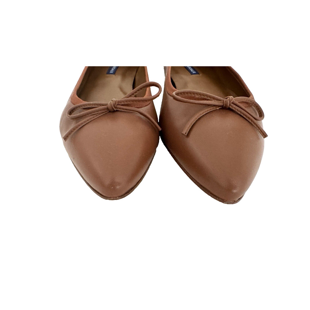 Margaux Brown Pointed Toe Ballet Flats - Picture 4 of 11